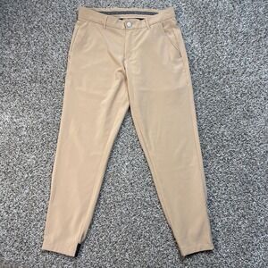 Primo Golf Jogger Pants Men's 30 Short Tan Khaki Stretch Performance Ankle Zip